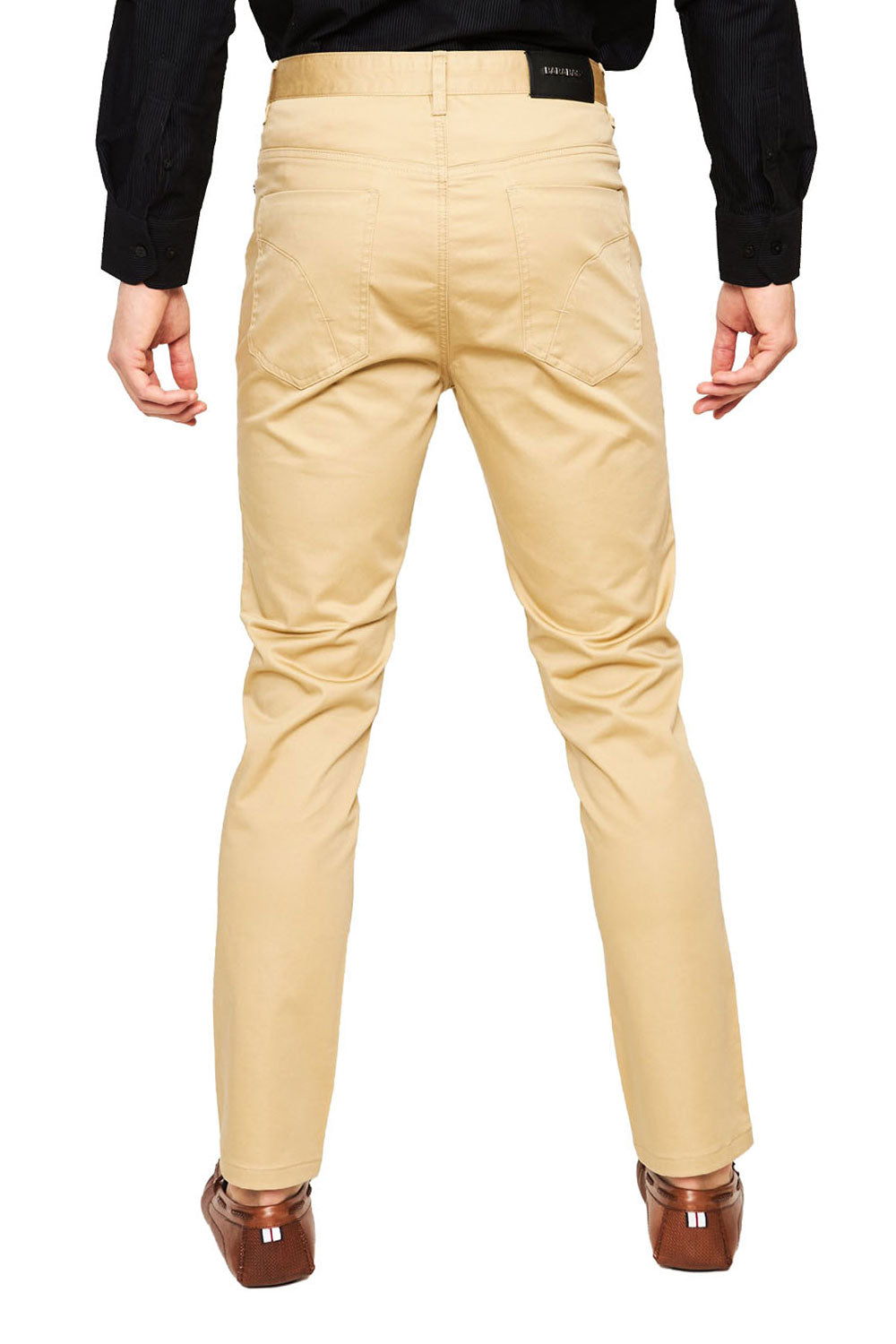Barabas Men's Solid Color Front Button Fasten Classic Fit Pants B2073  KHAKI