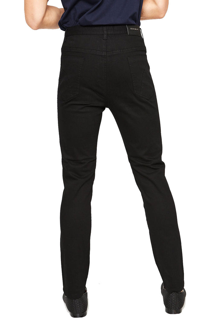 BARABAS Men's solid color Black skinny jeans Pants B2076