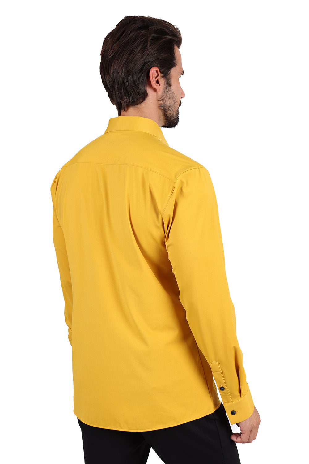 Barabas Men's Premium No Stitches Long Sleeves Shirts 2B400 Mustard