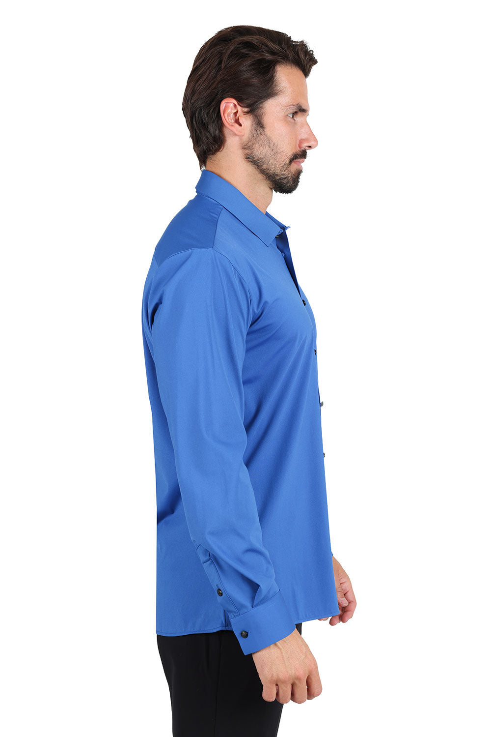 Barabas Men's Premium No Stitches Long Sleeves Shirts 2B400 Royal Blue