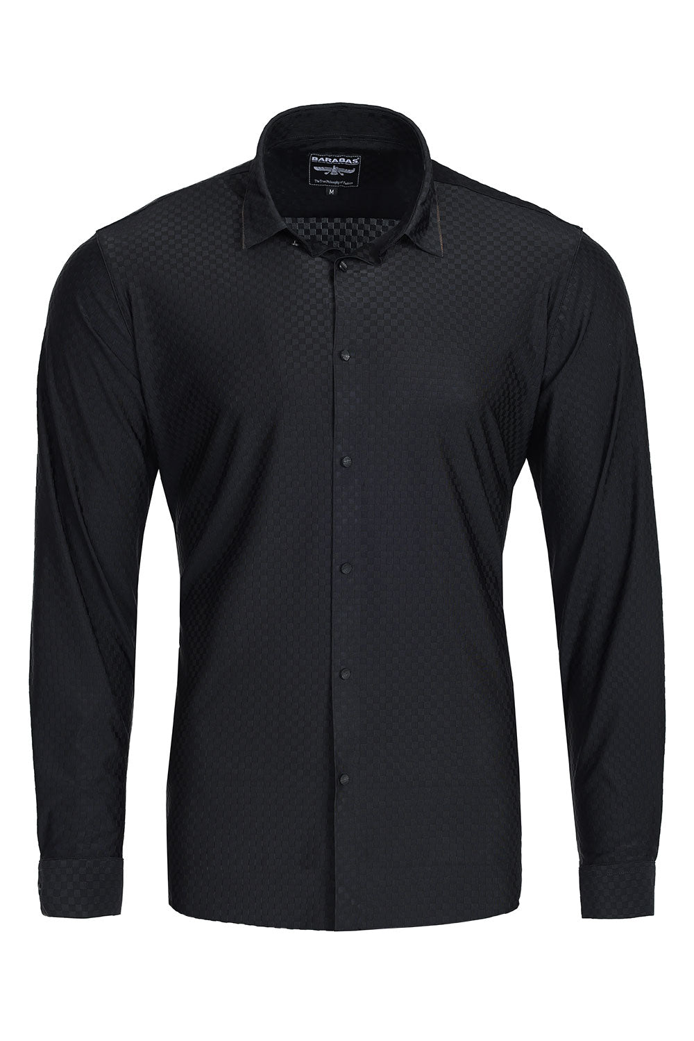 Barabas Men's Premium Solid No Stitches Long Sleeves Shirts 2B403 Black