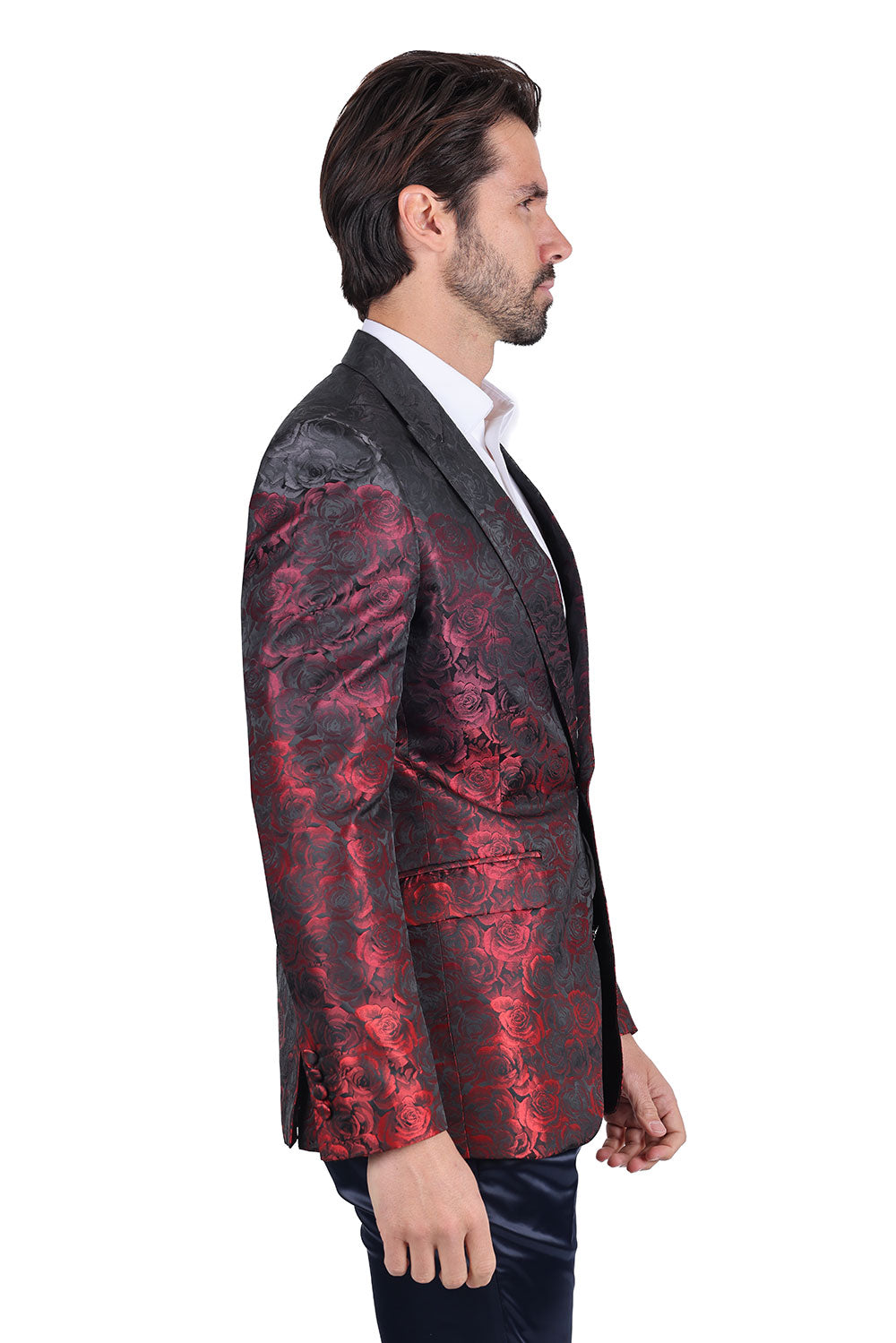 BARABAS Men's Luxury Two Tone Lapel Collar Blazer 2BL03 Red