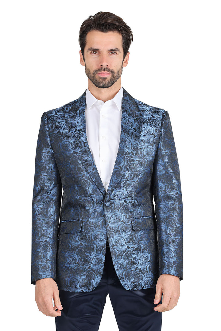 BARABAS Men's Luxury Two Tone Lapel Collar Blazer 2BL03 Blue