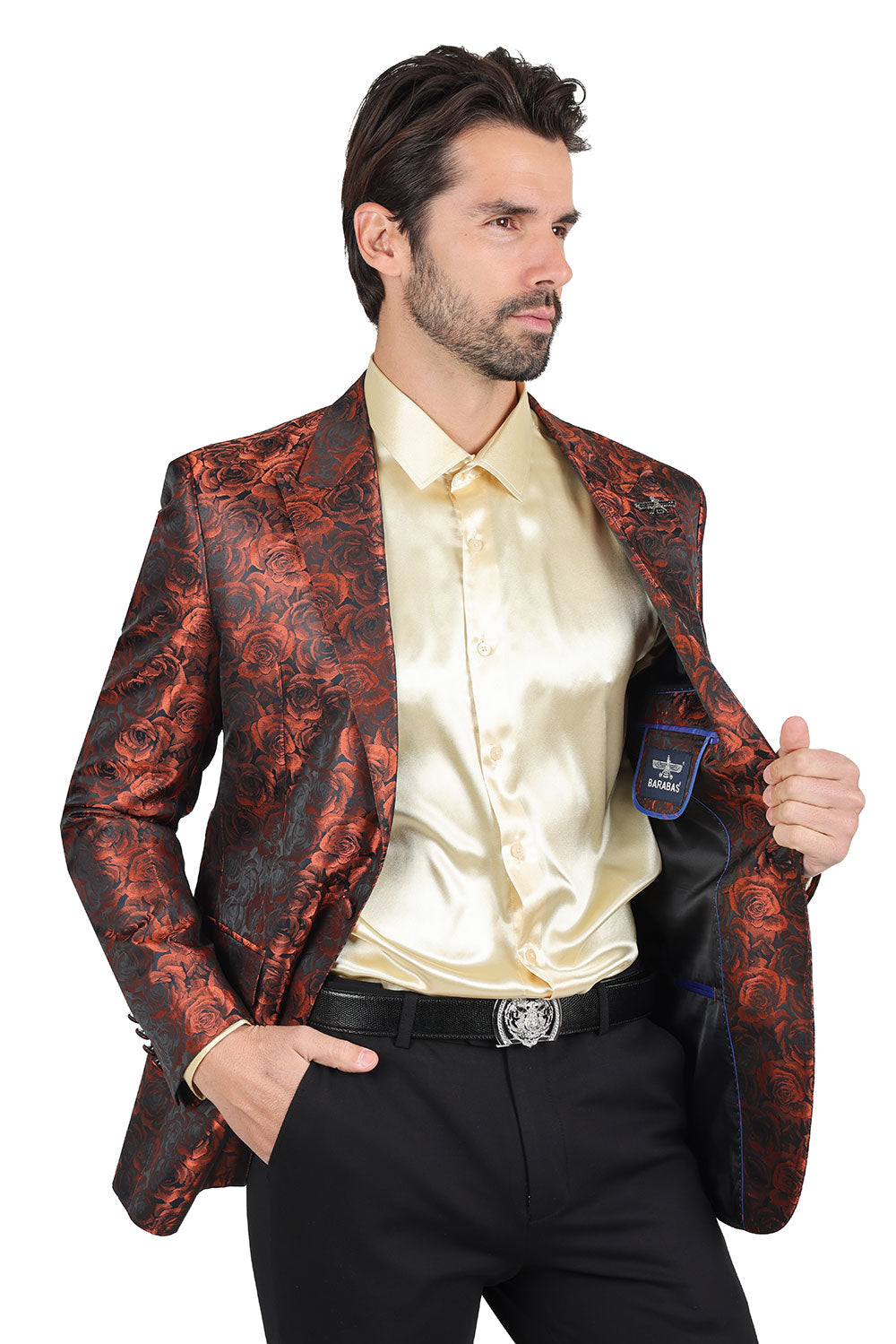 BARABAS Men's Luxury Two Tone Lapel Collar Blazer 2BL03 Orange