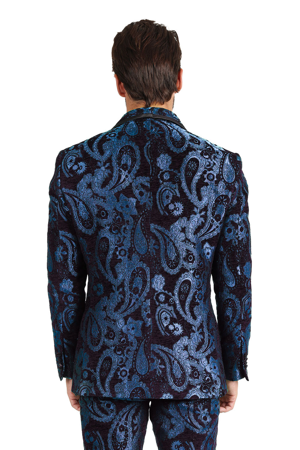 BARABAS Men's Paisley Shawl Lapel Luxury Blazer 2BL3101 Royal