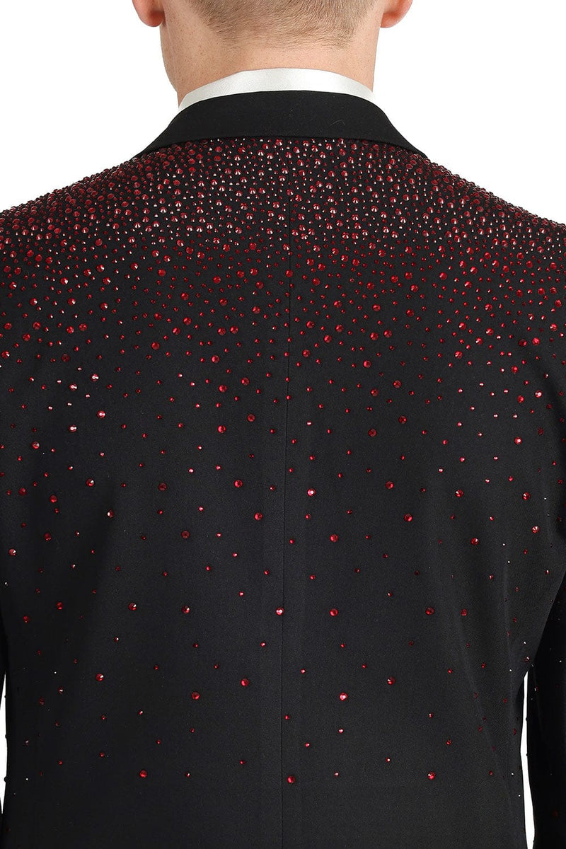 Barabas Men's Rhinestone Solid Color Notch Lapel Blazer 2BLR6