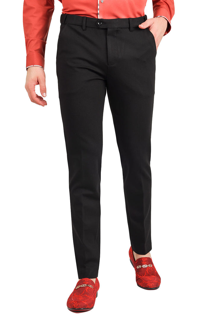 Barabas Men's Solid Color Basic Essential Chino Dress Pants 2CP196 Black