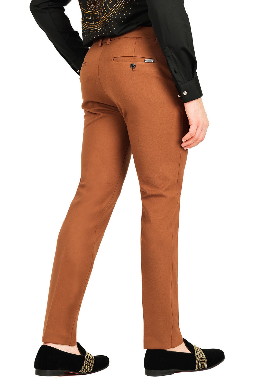 Barabas Men's Solid Color Basic Essential Chino Dress Pants 2CP196 mocha brown