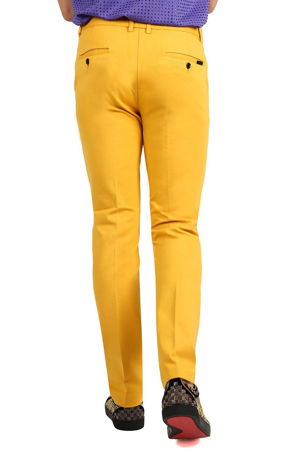 Barabas Men's Solid Color Basic Essential Chino Dress Pants 2CP196 yellow mustard