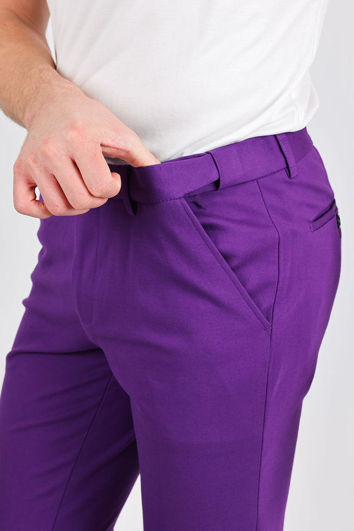 Barabas Men's Solid Color Basic Essential Chino Dress Pants 2CP196 Purple