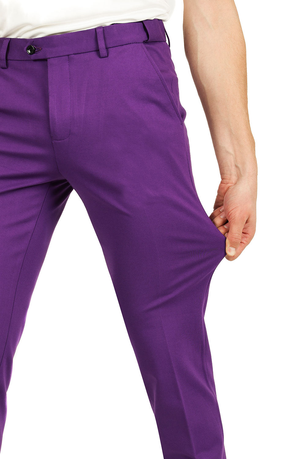 Barabas Men's Solid Color Basic Essential Chino Dress Pants 2CP196 Purple