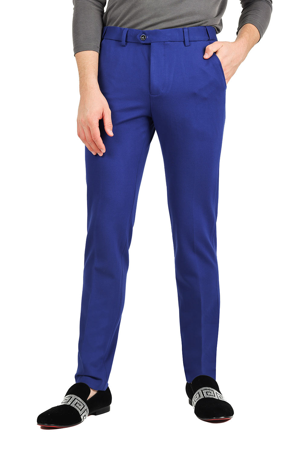 Barabas Men's Solid Color Basic Essential Chino Dress Pants 2CP196 Royal Blue