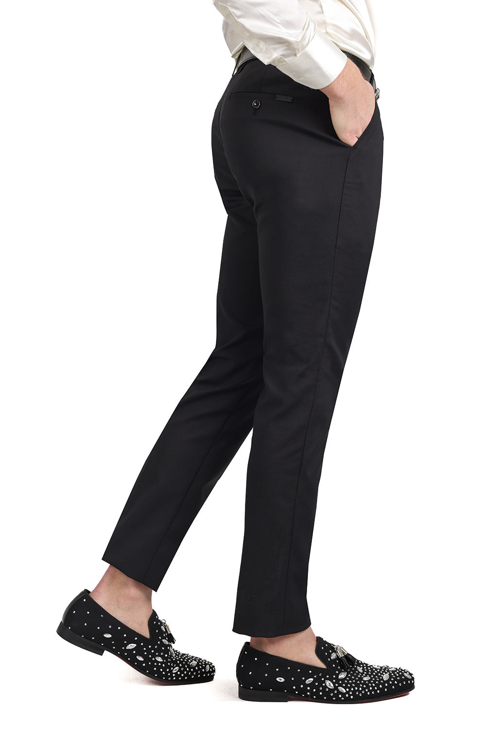 Barabas Men's Premium Plain Solid Color Chino Dress Pants 2CP3080 Black