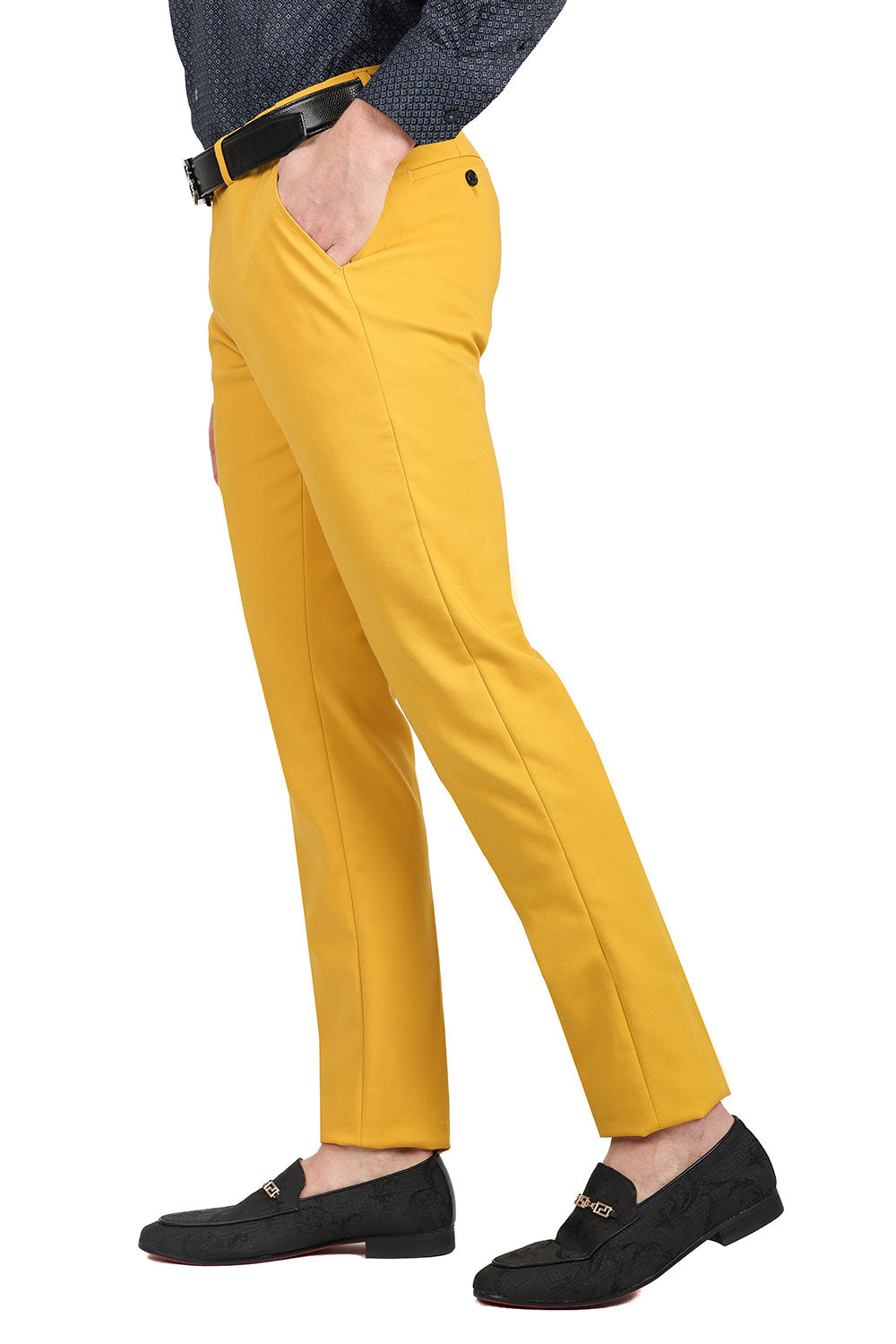 Barabas Men's Premium Plain Solid Color Chino Dress Pants 2CP3080 Mustard