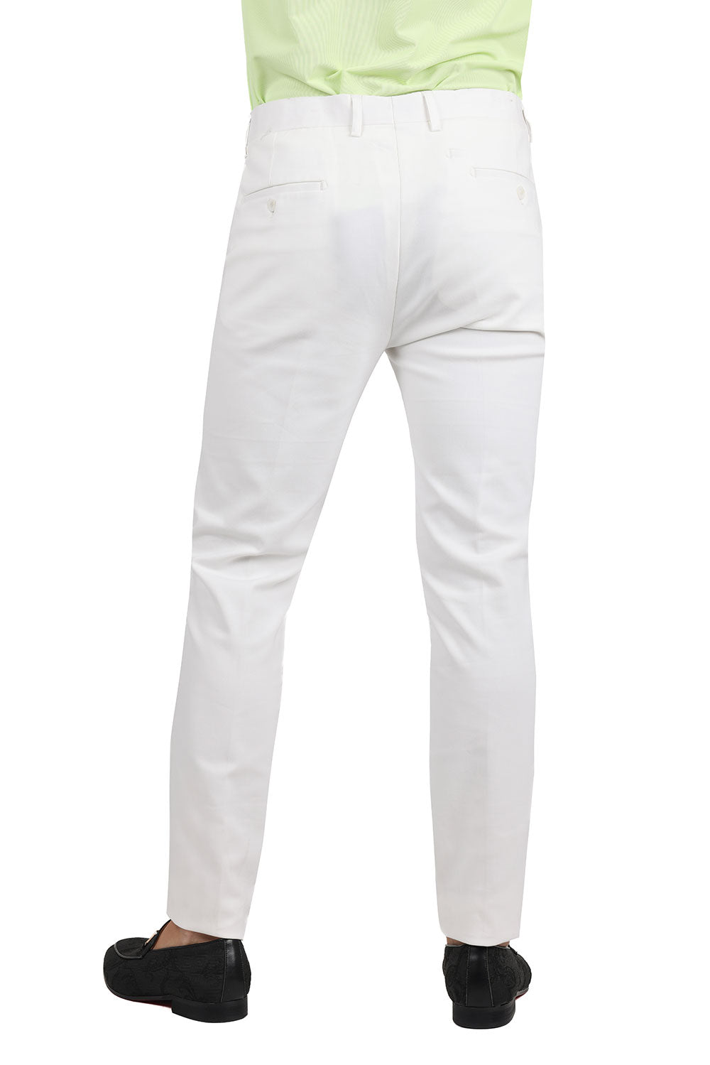 Barabas Men's Premium Plain Solid Color Chino Dress Pants 2CP3080 White