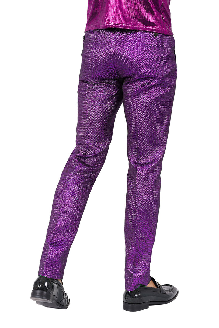 Barabas Men's Solid Vibrant Color Luxury Chino Pants 2cp3105 Black Purple
