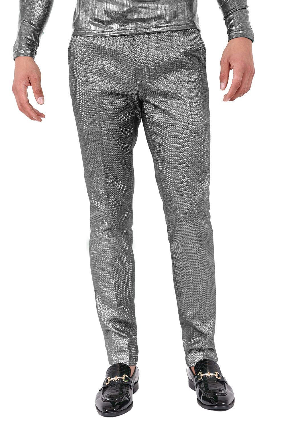 Barabas Men's Solid Vibrant Color Luxury Chino Pants 2cp3105 Silver