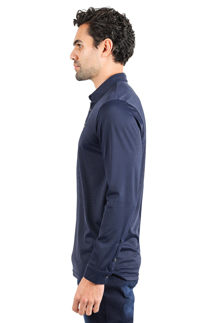 Barabas Men's Premium Solid Color Long  Sleeve Polo Shirts 2DPL30 