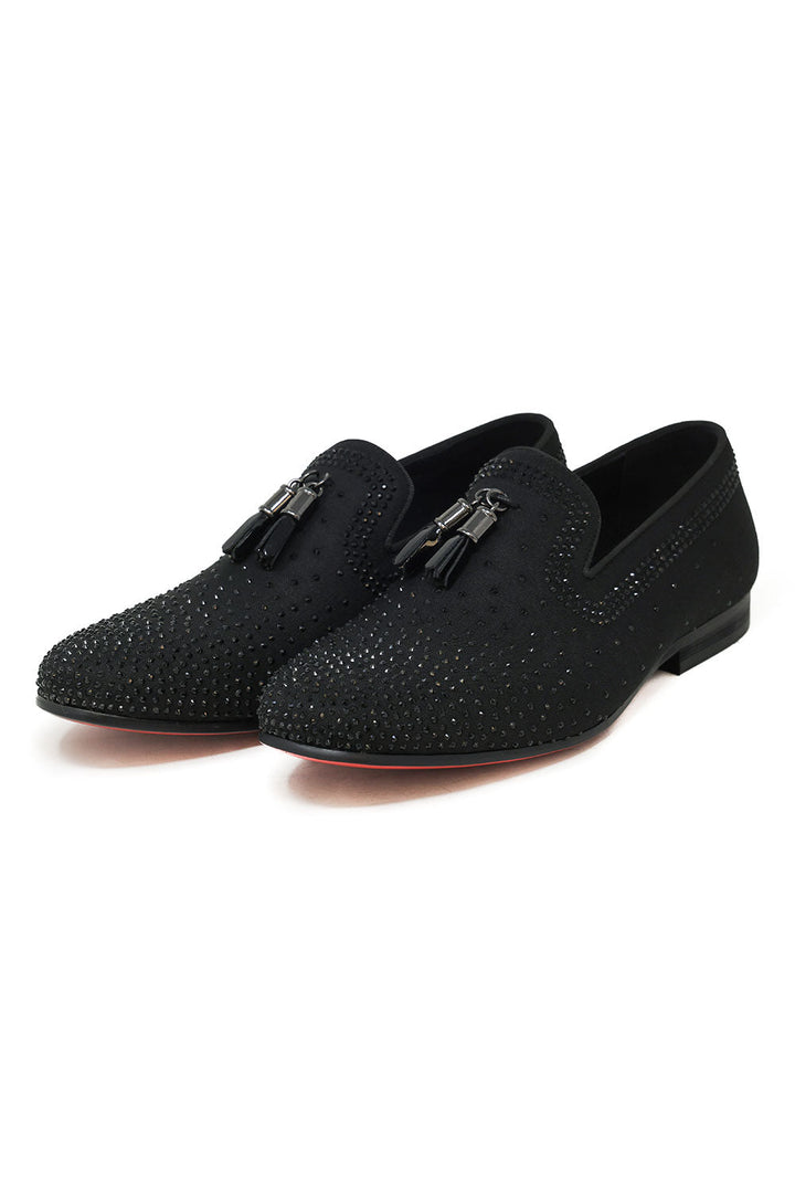 Barabas Men's Rhinestone Slip On Luxury Dress Shoes 2ESH3 Black