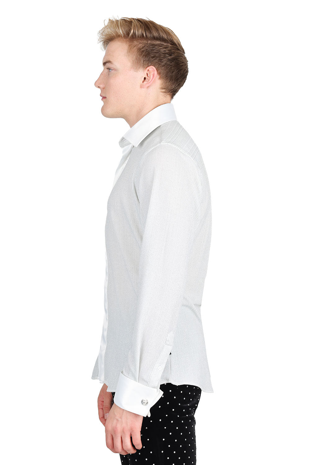 Barabas Men's French Cuff Long Sleeve Button Down Shirt 2FCS10002 White 