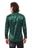 Barabas Men's Luxury French Cuff Long Sleeve Button Down Shirt FCS1003 #Color_Emerald