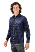 Barabas Men's Luxury French Cuff Long Sleeve Button Down Shirt FCS1003 #Color_Navy