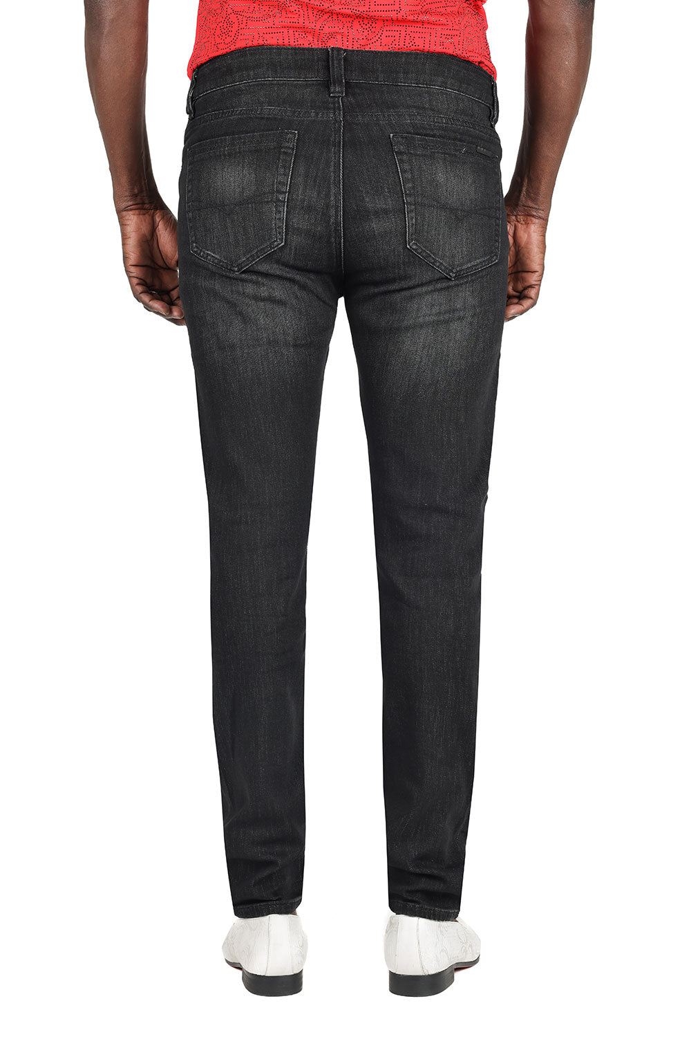 Barabas Men's Washed Black Premium Denim Jeans 2JE01SL