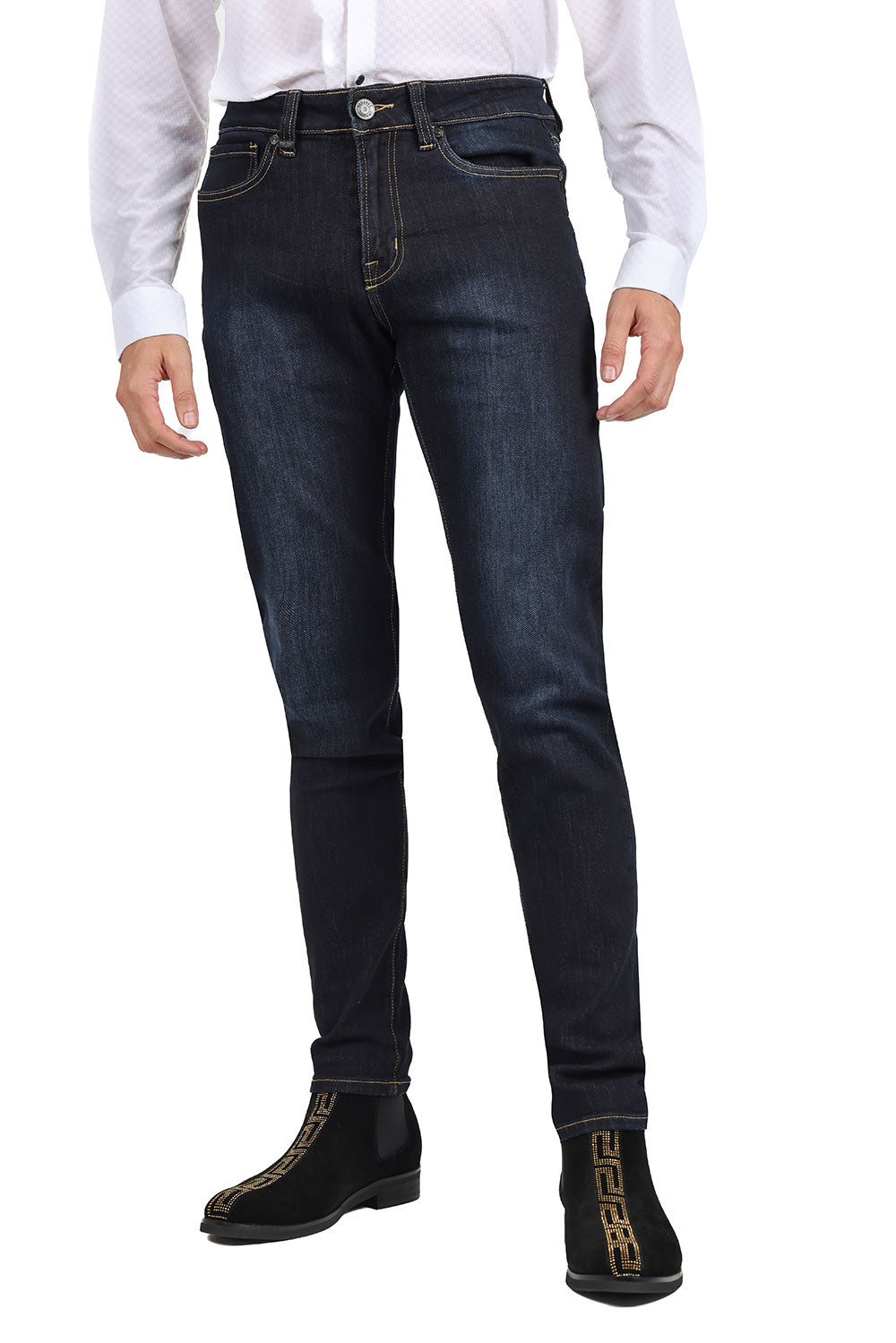 Barabas Men's Slim Fit Dark Blue Premium Denim Jeans 2JE02SL