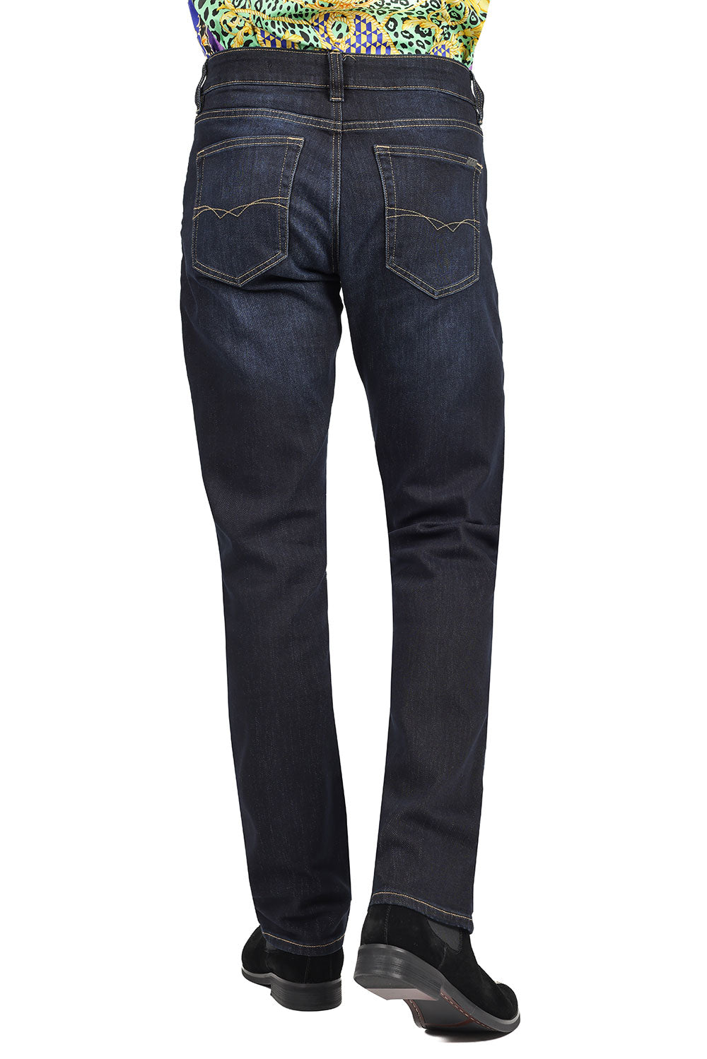 Barabas Men's Dark Blue Premium Denim Mid Rise Jeans 2JE02ST