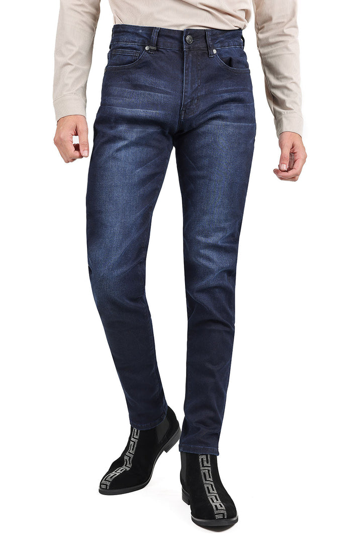 Barabas Men's Slim Fit Dark Blue Premium Denim Jeans 2JE03SL