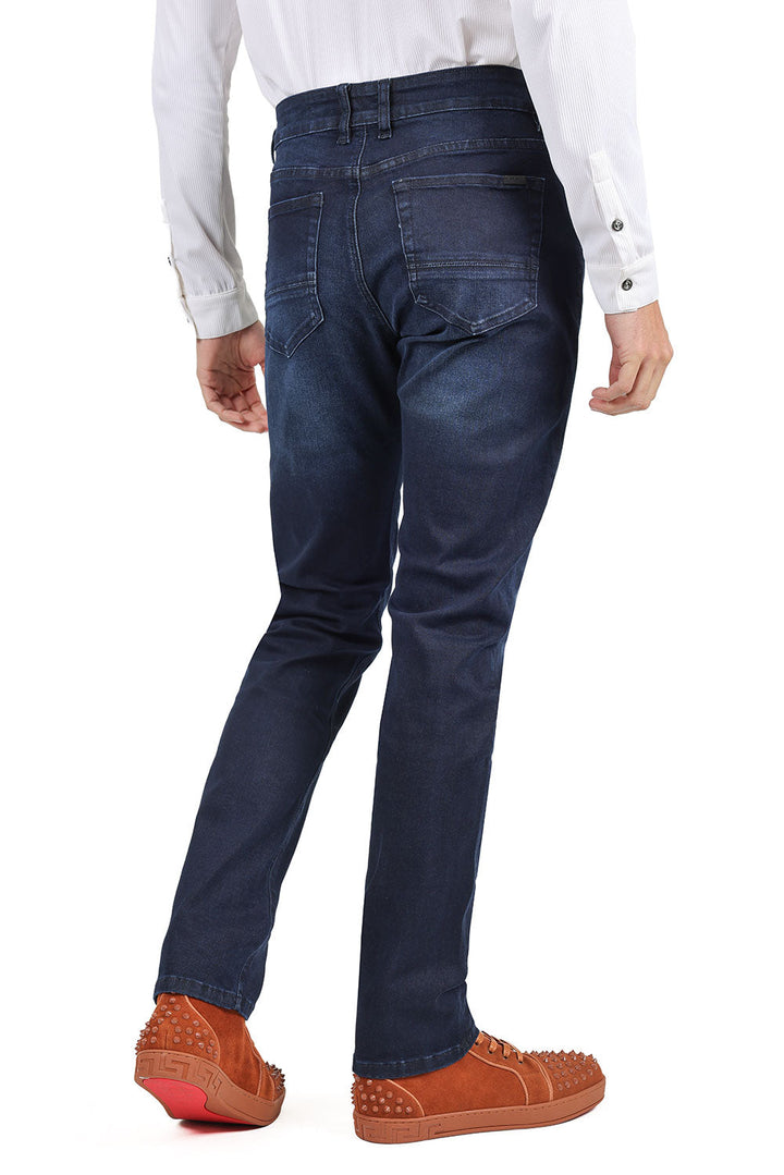 Barabas Men's Straight Fit Premium Dark Blue  Denim Jeans 2JE03ST