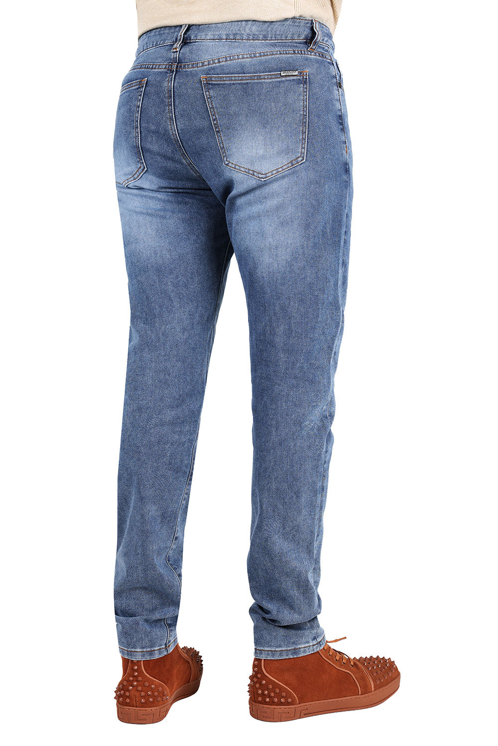 Barabas Men's Light Blue Washed Premium Denim Jeans 2JE08SL