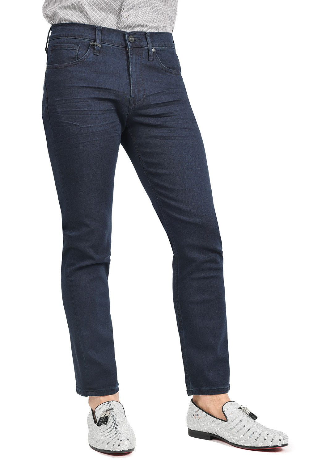 Barabas Men's Straight Fit Premium Dark Blue Denim Jeans 2JE12SL