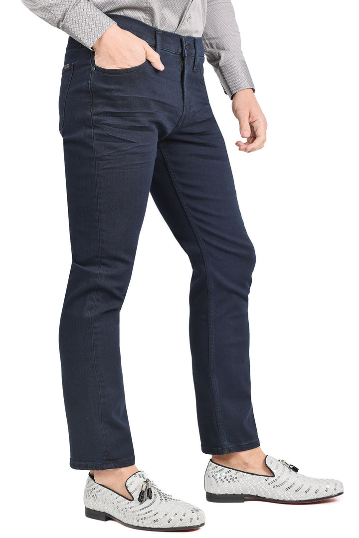 Barabas Men's Straight Fit Premium Dark Blue Denim Jeans 2JE12ST