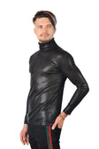 Barabas Men's Metallic Design Luxury Long Sleeve Shirt Sweater 2KT1000 #Color_Black