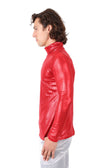 Barabas Men's Metallic Design Luxury Long Sleeve Shirt Sweater 2KT1000 #Color_Red