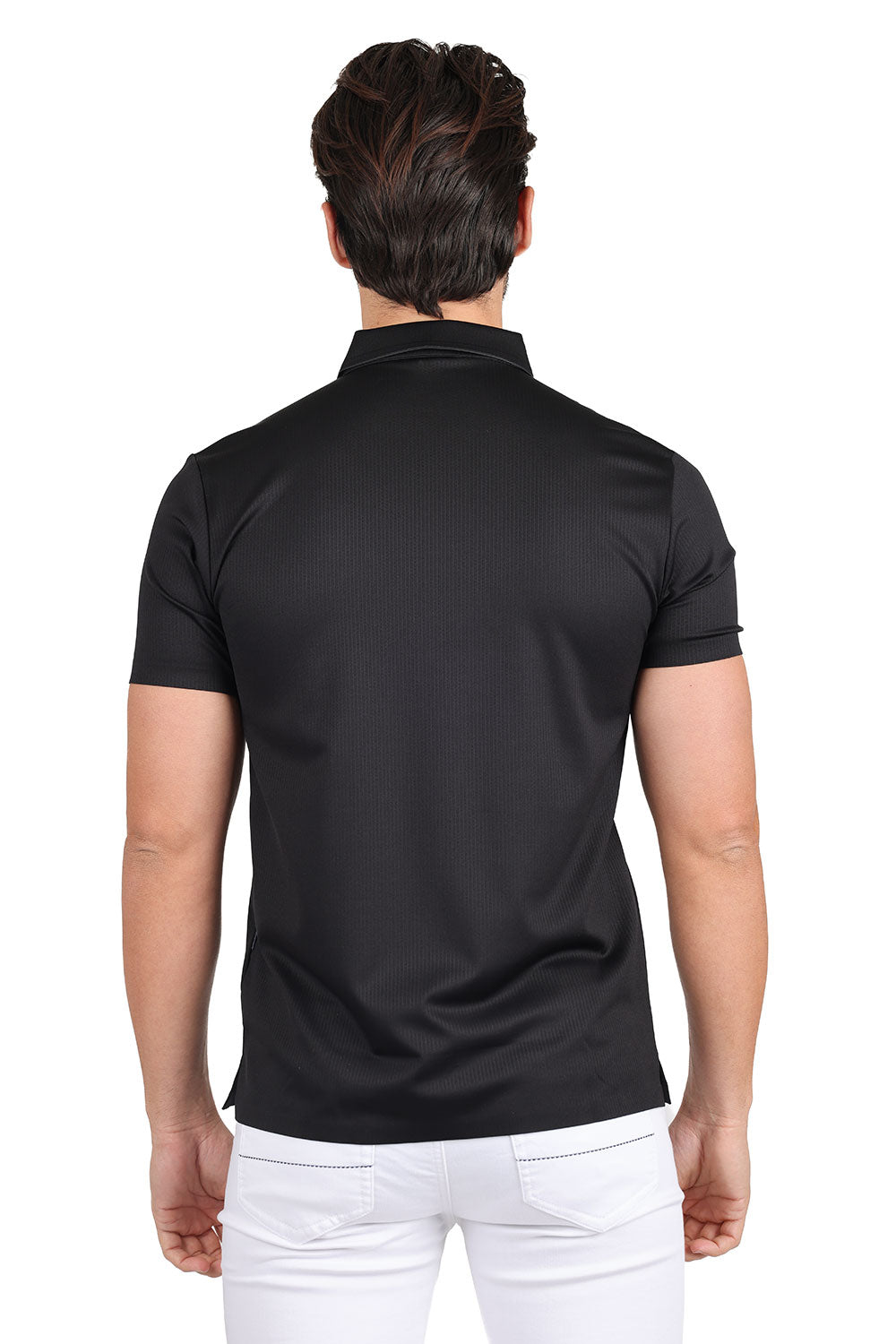 Barabas Men's Soft Silky Cotton Blend Short Sleeve Polo Shirt 2PP829 Black