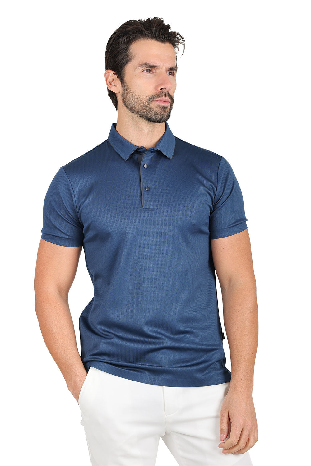 Barabas Men's Soft Silky Cotton Blend Short Sleeve Polo Shirt 2PP829 Blue Teal