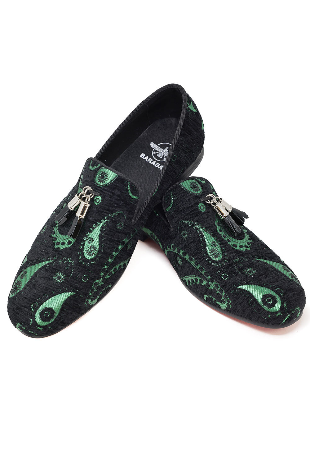 Barabas Men's Paisley Design Tassel Slip On Loafer Shoes 2SH3101