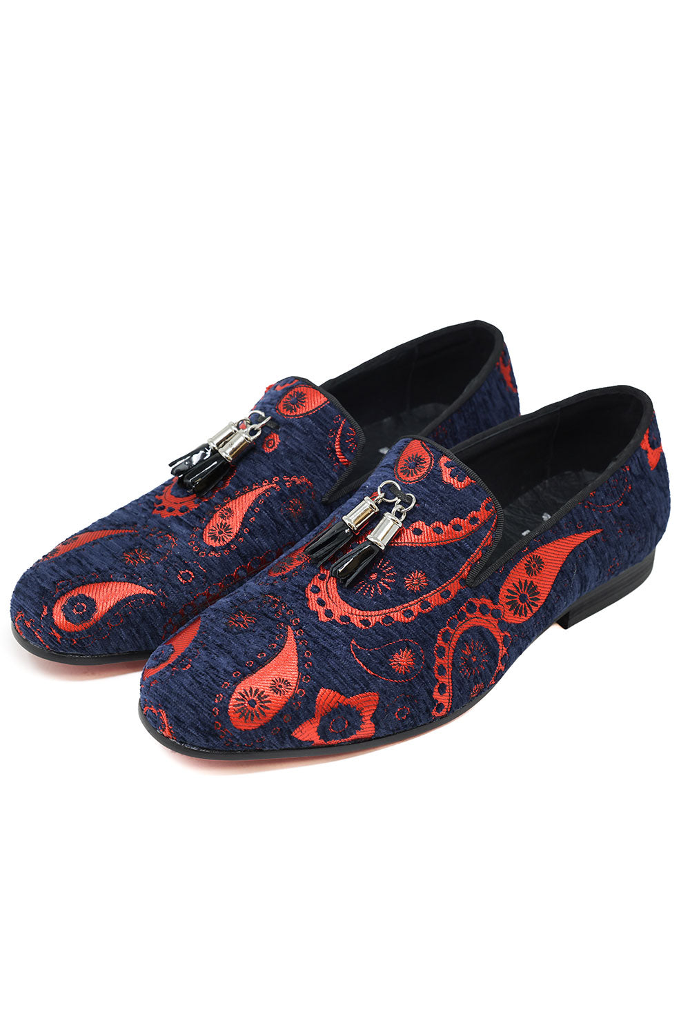 Barabas Men's Paisley Design Tassel Slip On Loafer Shoes 2SH3101