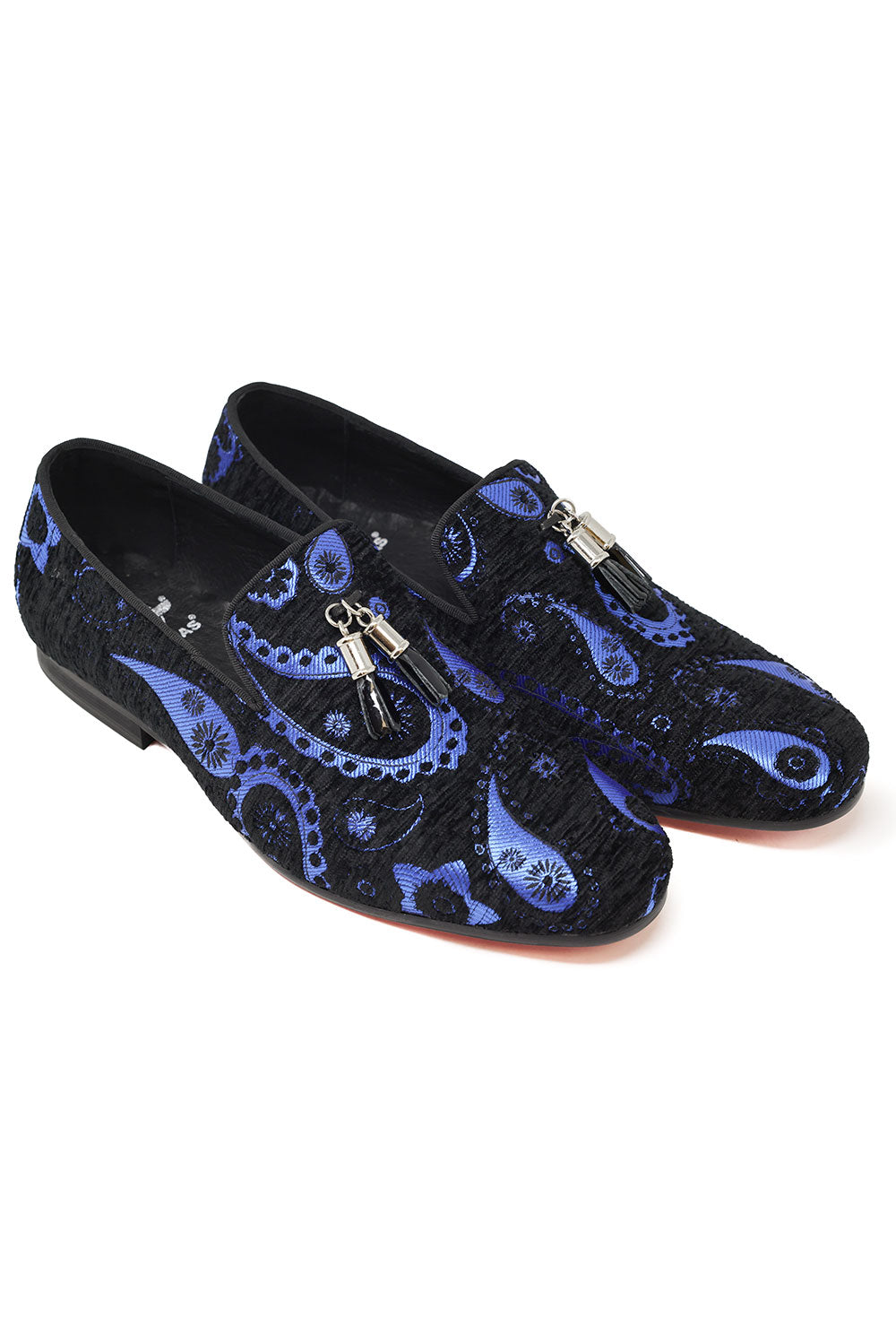 Barabas Men's Paisley Design Tassel Slip On Loafer Shoes 2SH3101