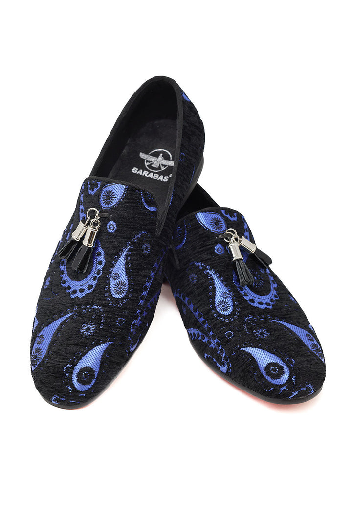 Barabas Men's Paisley Design Tassel Slip On Loafer Shoes 2SH3101