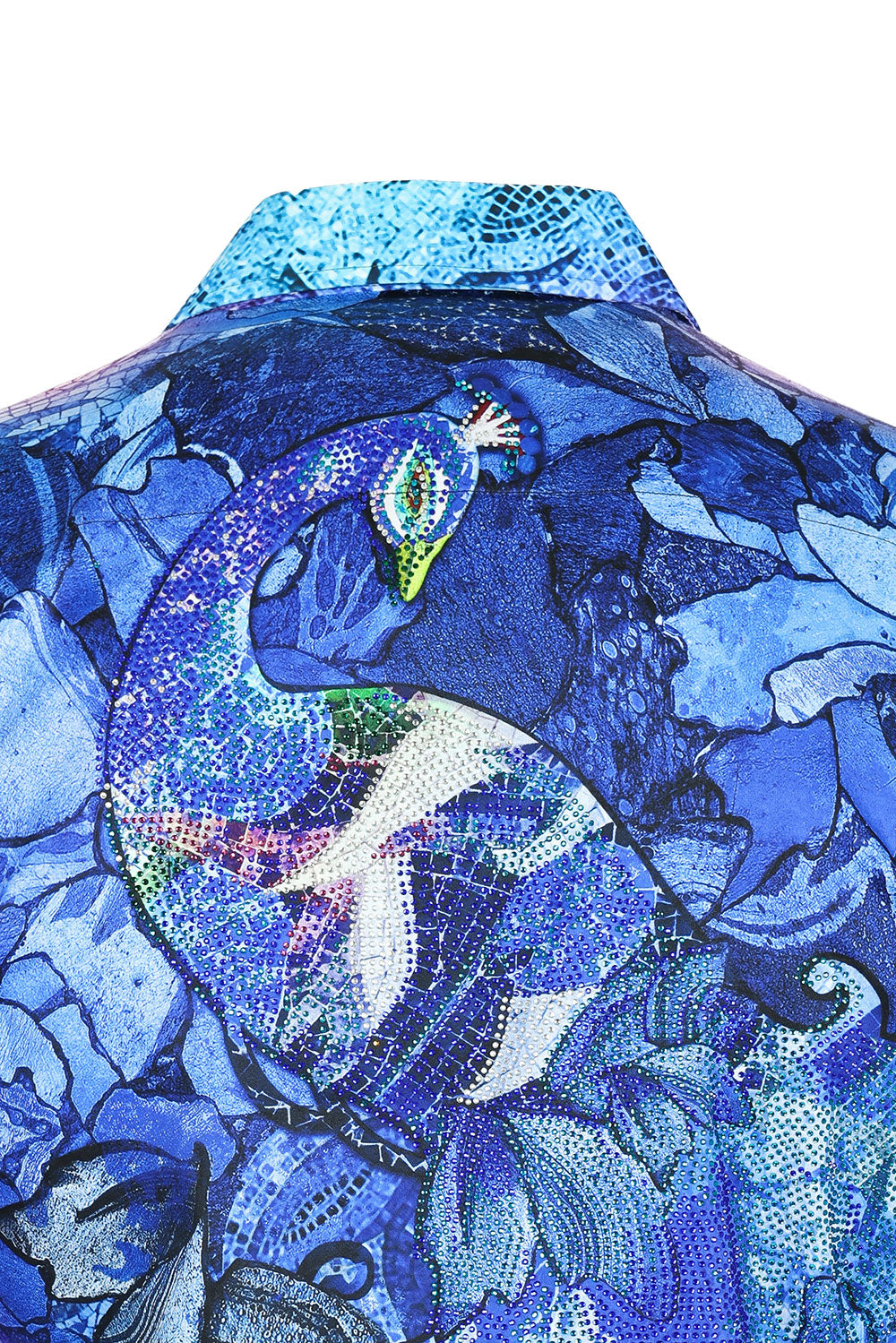 BARABAS men's Peacock Abstract printed long sleeve shirts 2SPR31