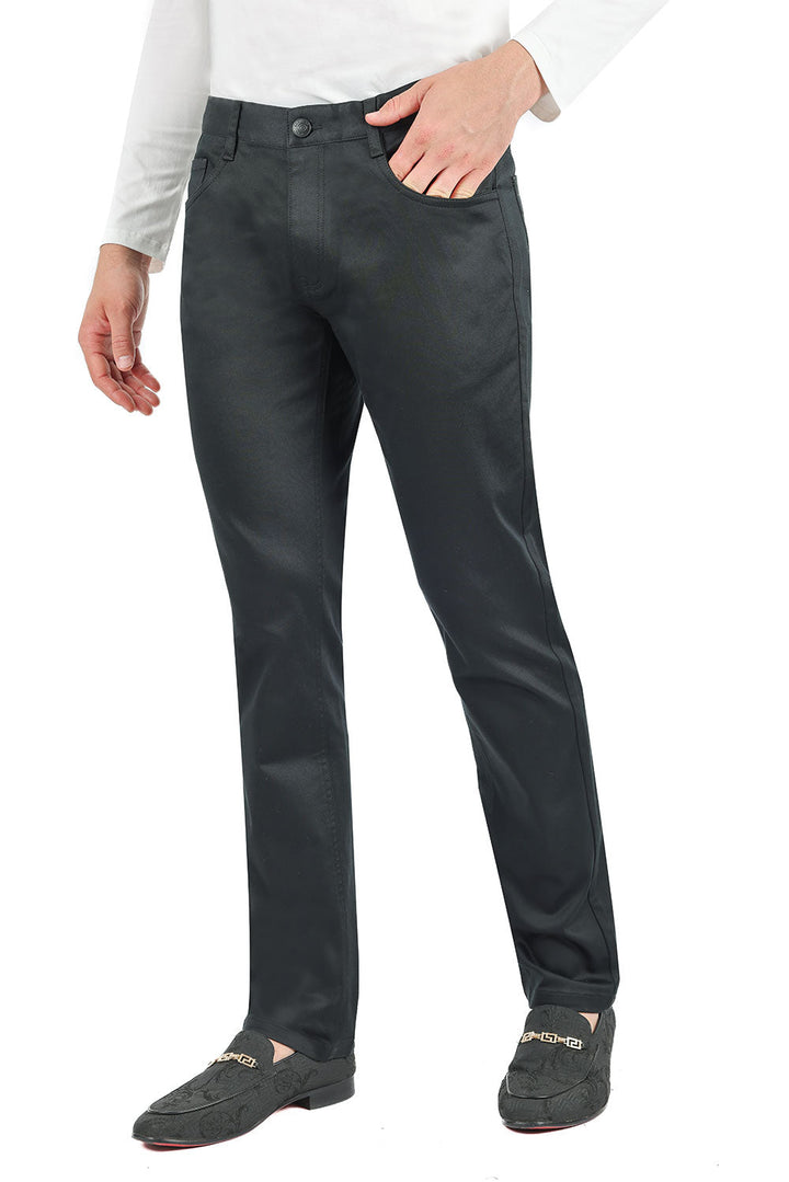 Barabas Men's Solid Color Basic Essential Chino Dress Pants 3CPW30 Black