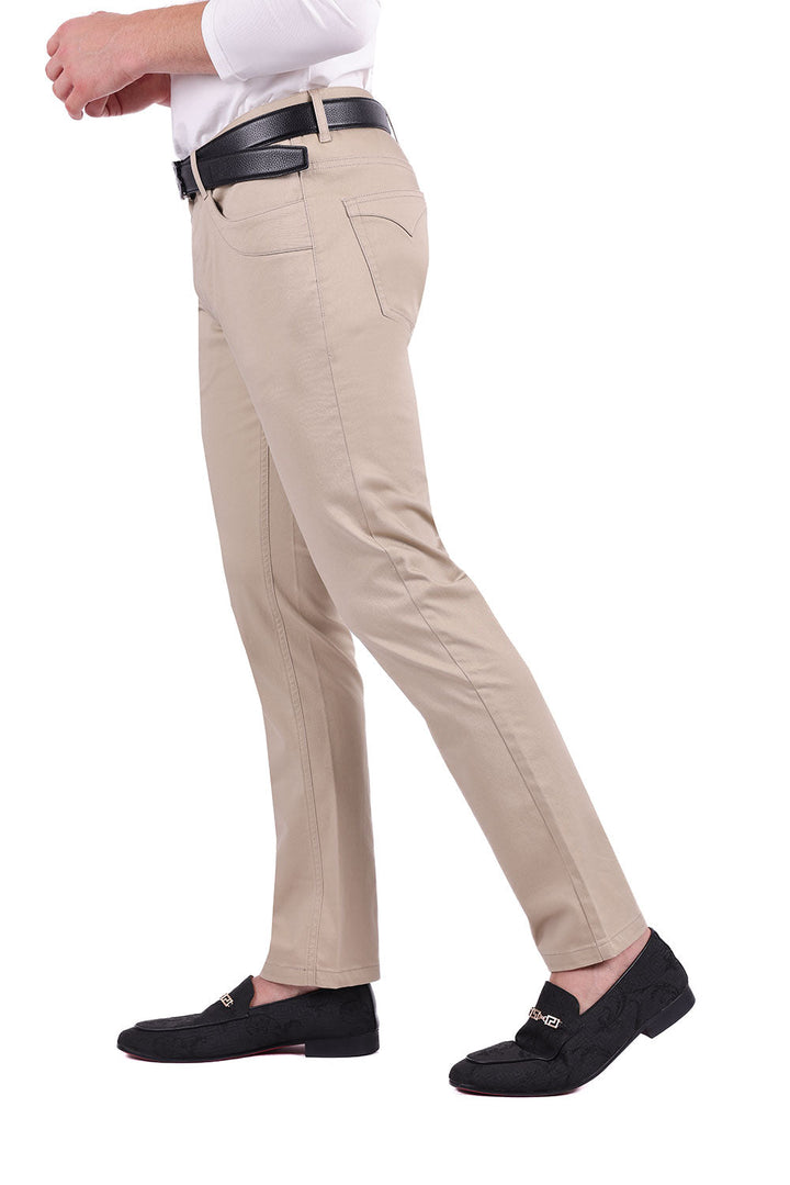 Barabas Men's Solid Color Basic Essential Chino Dress Pants 3CPW31 Tan
