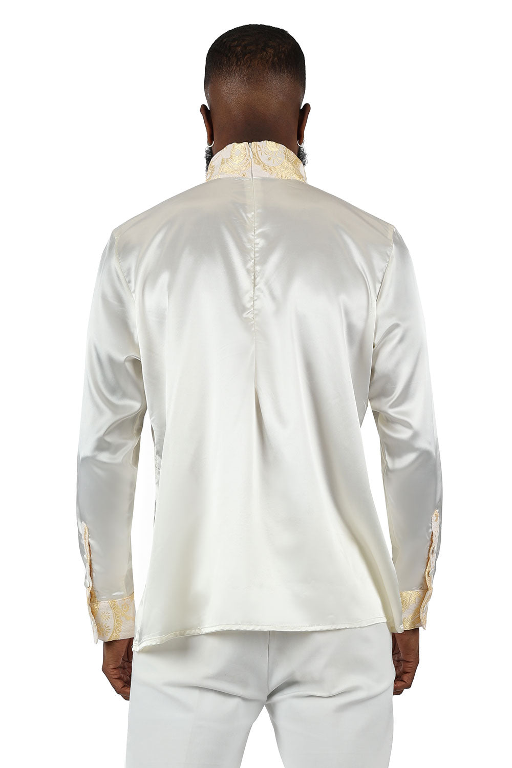 BARABAS Men's Paisley Long Sleeve Turtle Neck shirt 3MT05 Gold