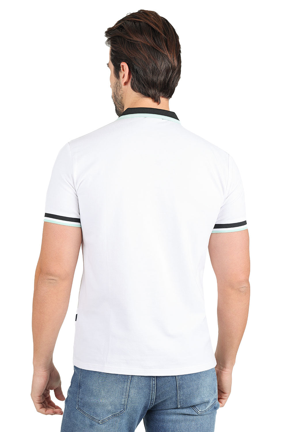 BARABAS Men's Premium Solid Color Short Sleeve Polo shirts 3PP839 White