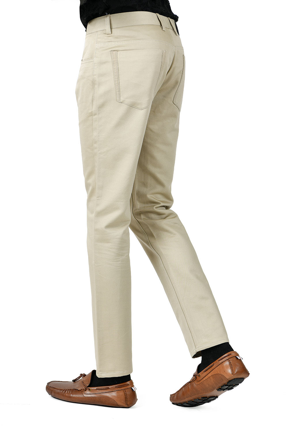 Barabas Men's Solid Color Zip and Sand Straight Fit Pants B2060