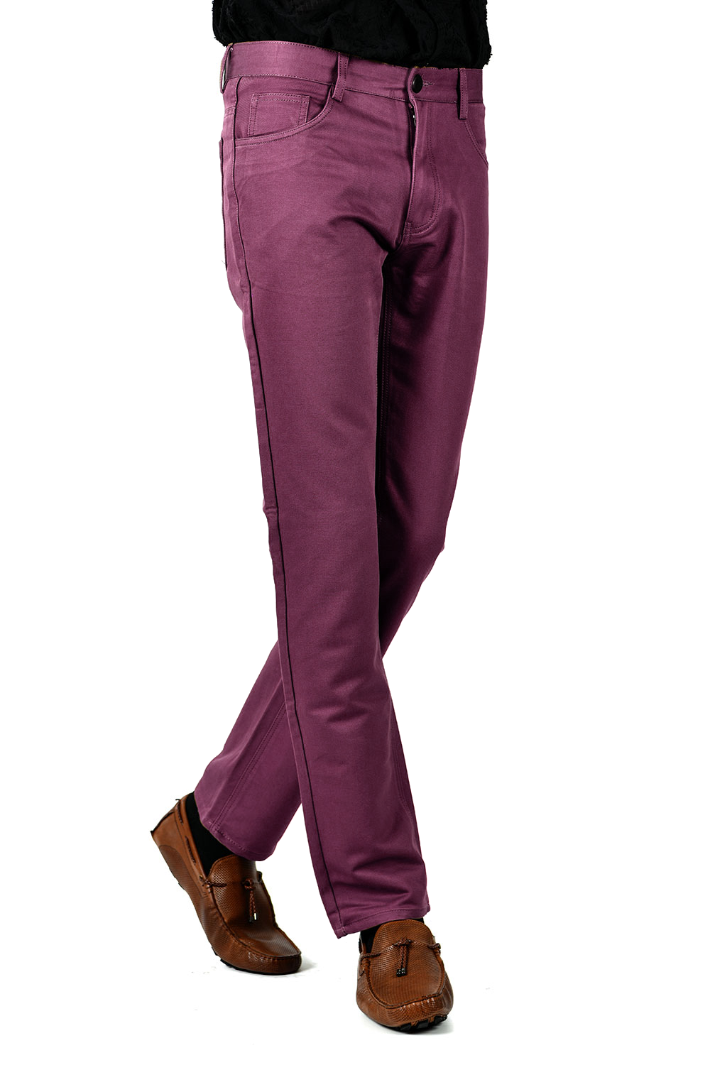 Barabas Men's Solid Color Zip and Wine Straight Fit Pants B2060