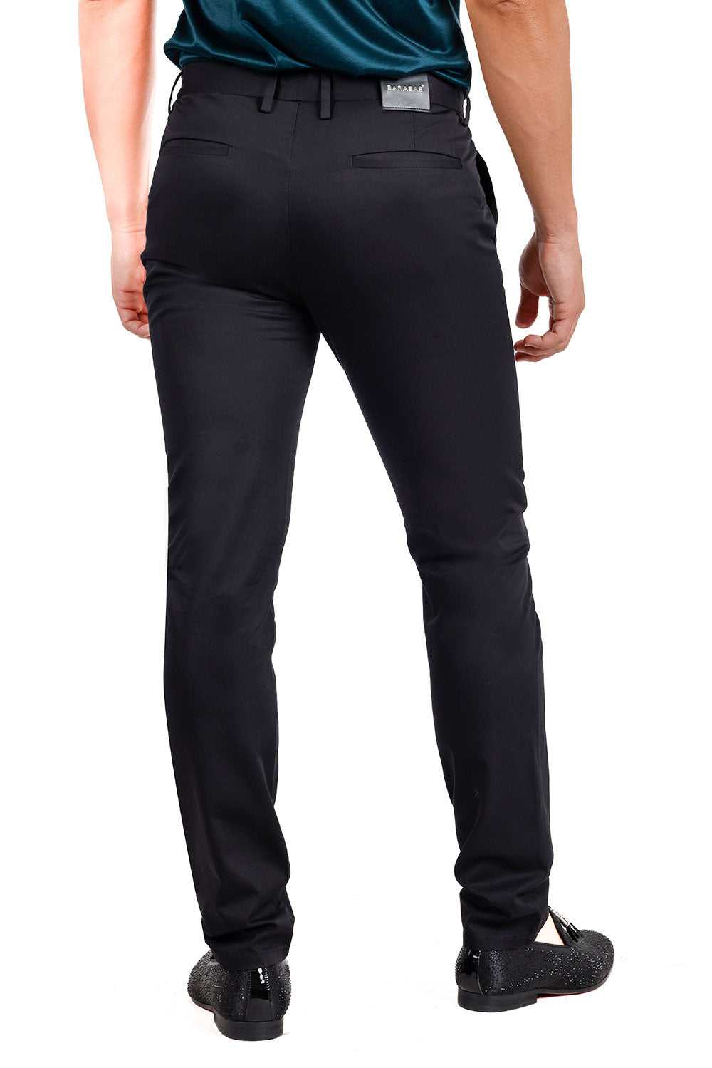 BARABAS Men's Solid Basic Color Casual Dress Pants B2062 Black